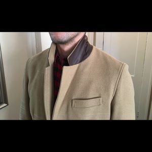 Burberry Brit Camel Long Coat - Leather Collar
